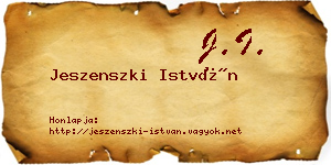 Jeszenszki István névjegykártya