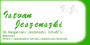 istvan jeszenszki business card